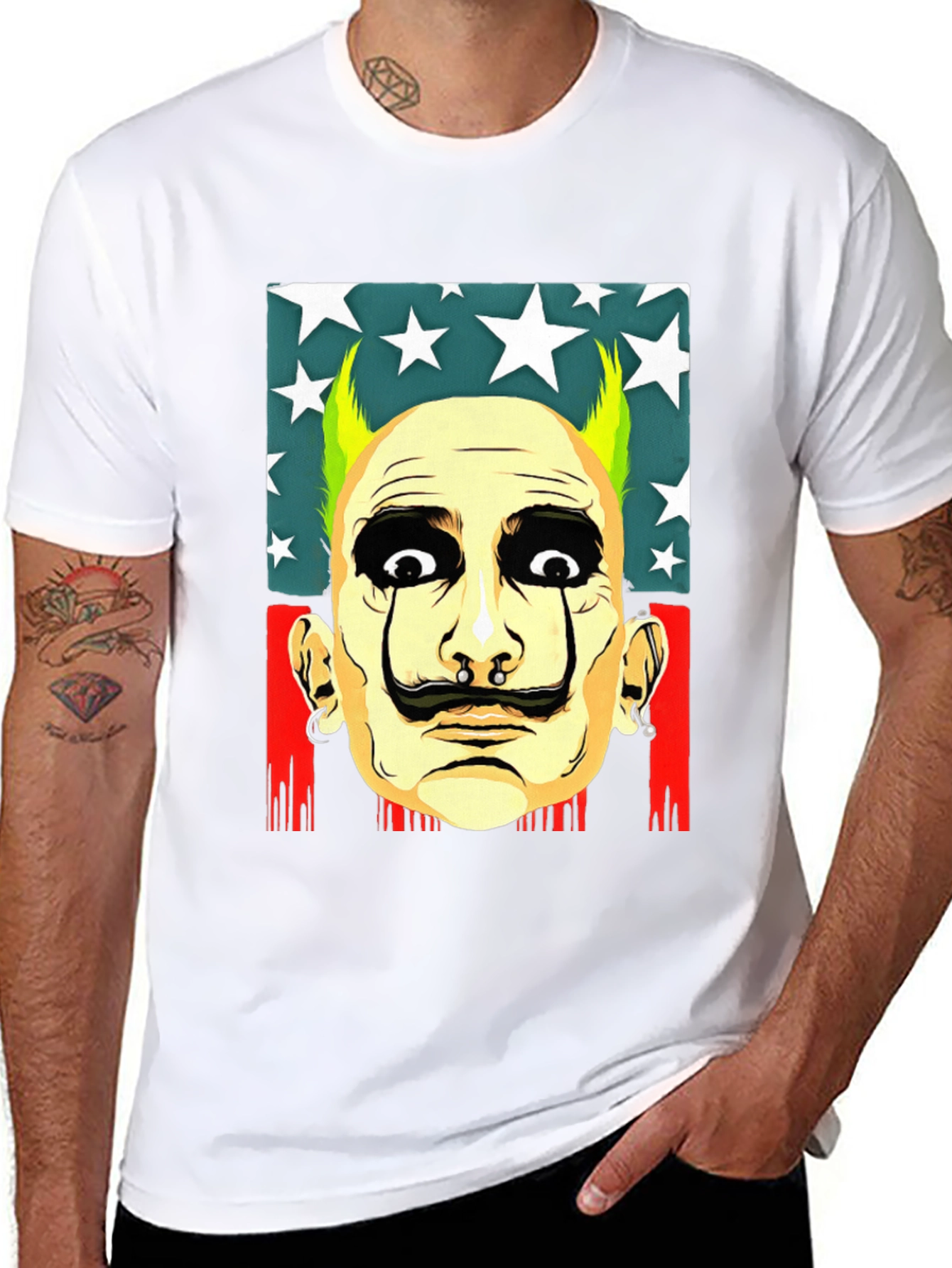 Salvador Dali Style Graphic Print Tee