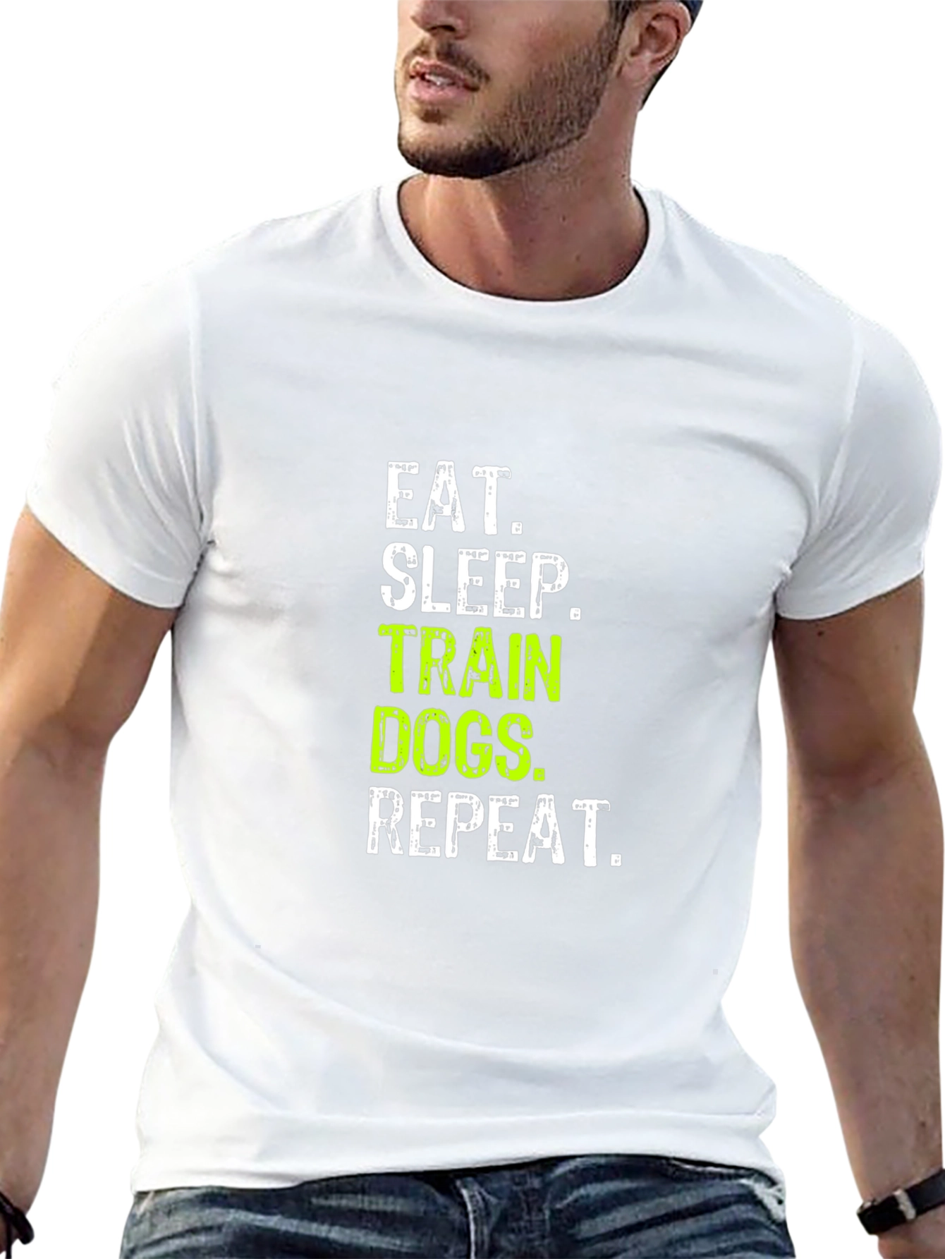 Eat Sleep Train Dogs Repeat Graphic Tee