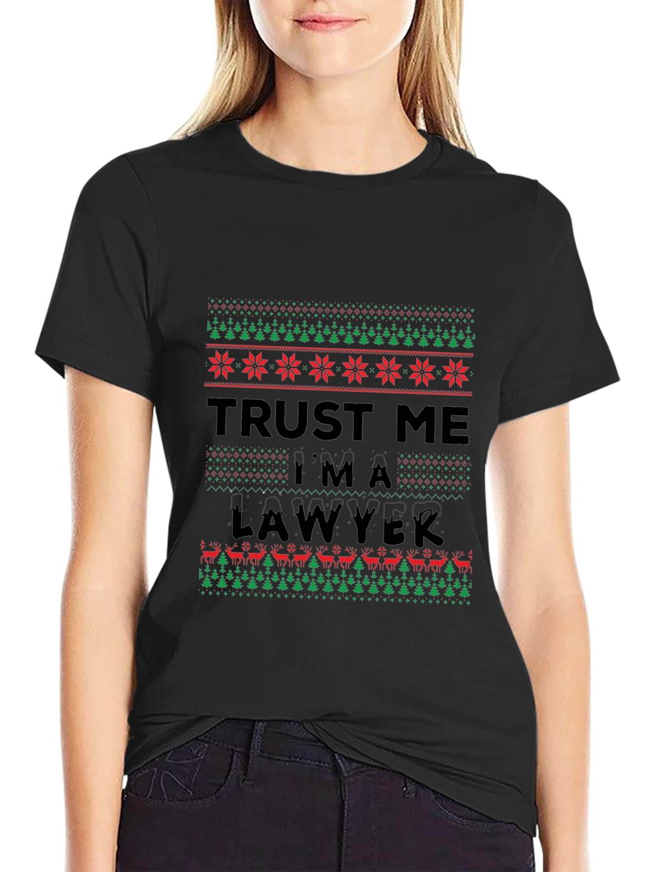 Trust Me Im A Lawyer Ugly Christmas Sweater T-Shirt