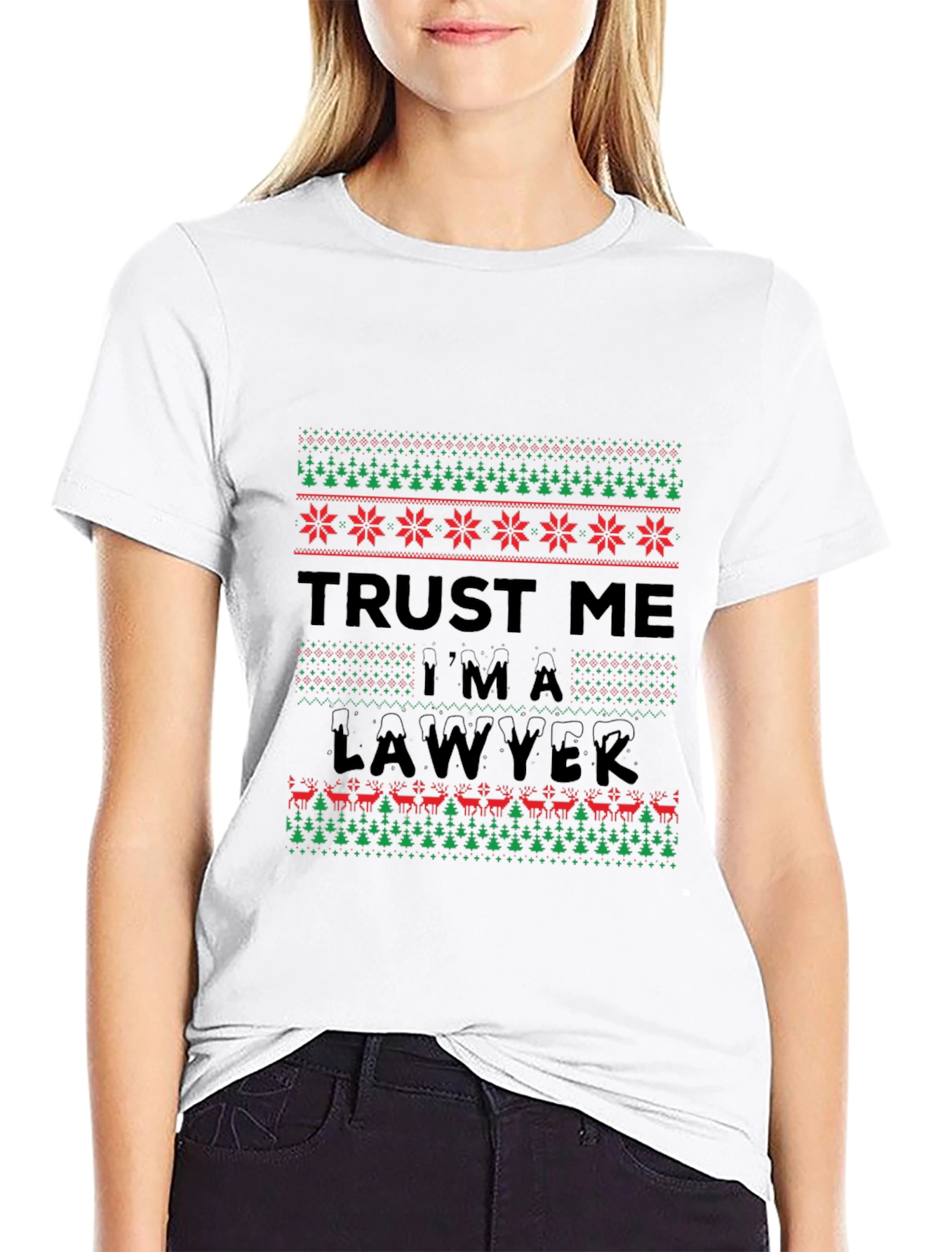 Trust Me Im A Lawyer Ugly Christmas Sweater T-Shirt