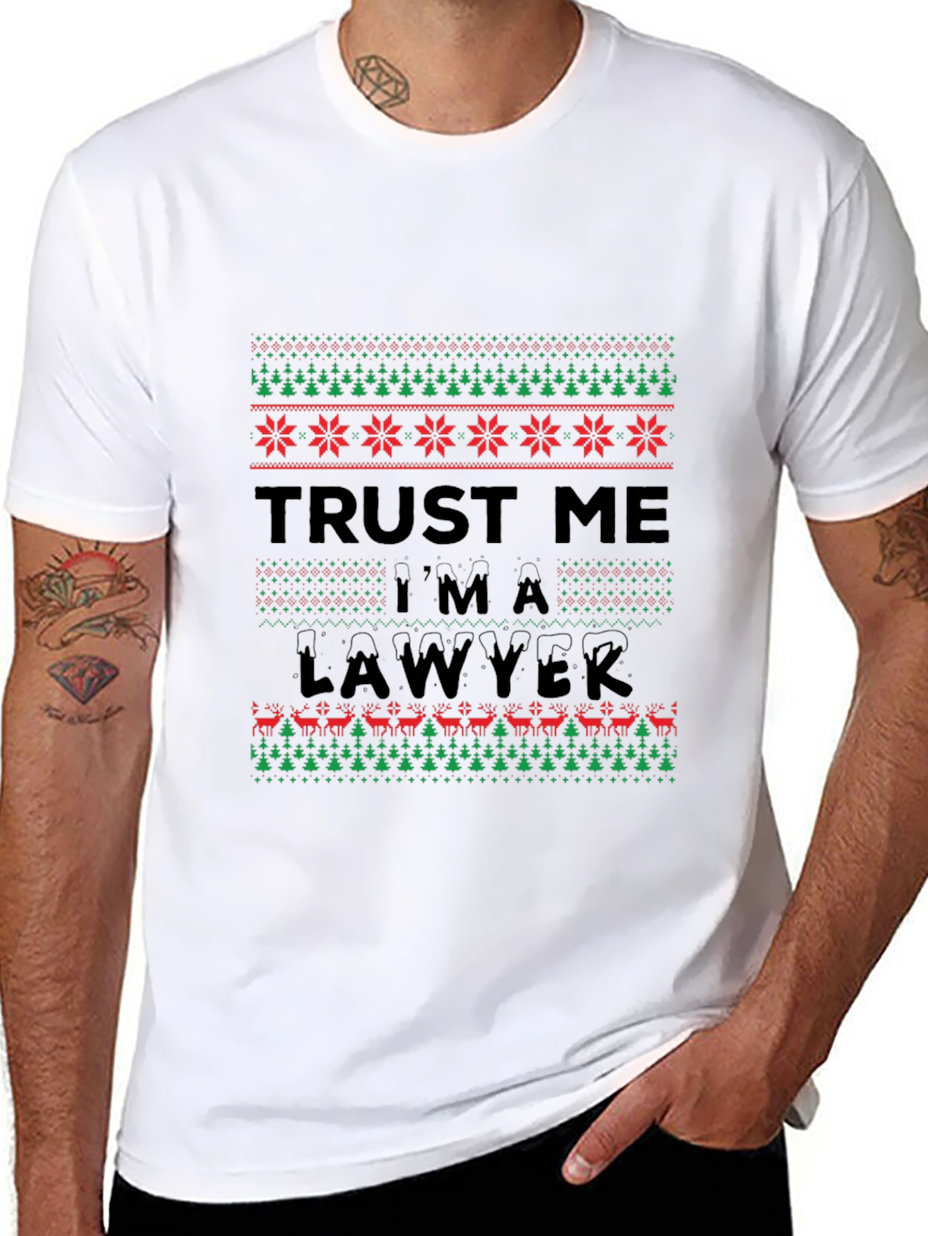 Trust Me Im A Lawyer Ugly Christmas Sweater T-Shirt