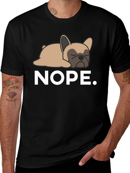 Nope Frenchie Tee - Relaxed Dog Graphic T-Shirt