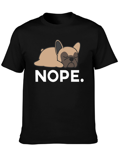 Nope Frenchie Tee - Relaxed Dog Graphic T-Shirt