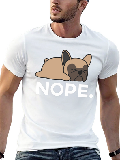 Nope Frenchie Tee - Relaxed Dog Graphic T-Shirt