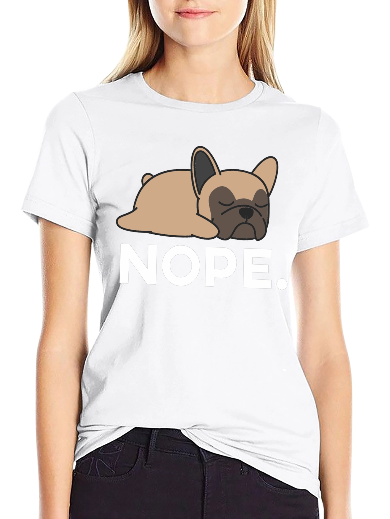 Nope Frenchie Tee - Relaxed Dog Graphic T-Shirt