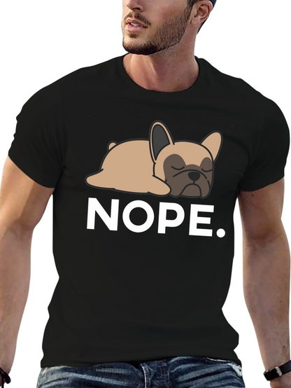 Nope Frenchie Tee - Relaxed Dog Graphic T-Shirt