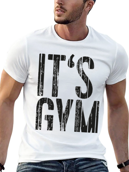 Its Gym Time Black Graphic Tee Shirt