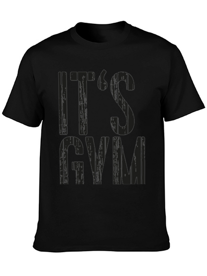Its Gym Time Black Graphic Tee Shirt