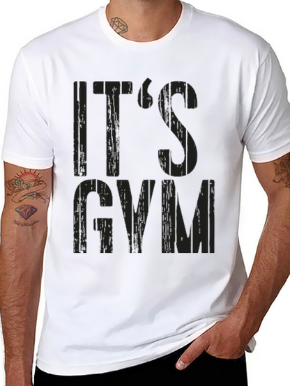 Its Gym Time Black Graphic Tee Shirt