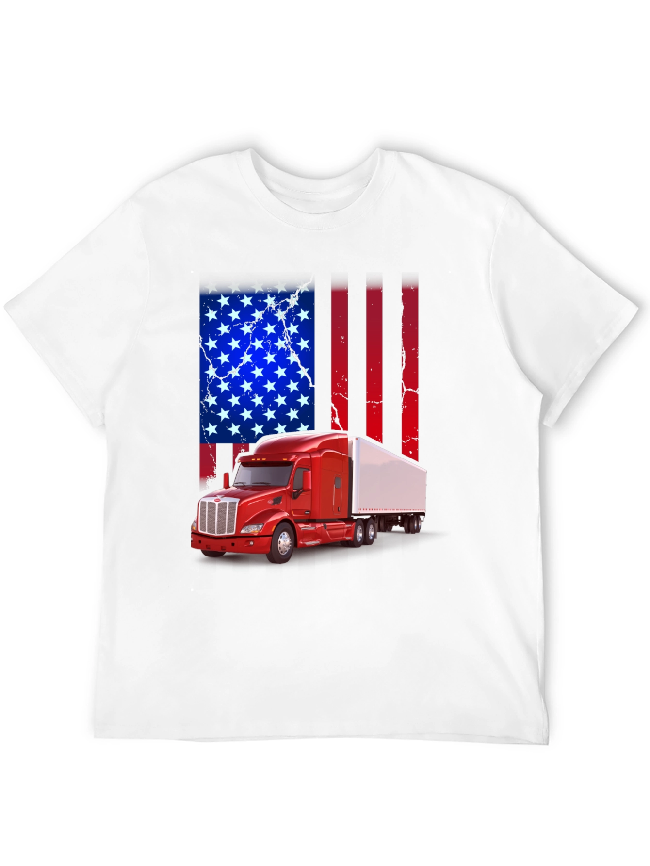 American Flag Trucker T-Shirt - Patriotic Design