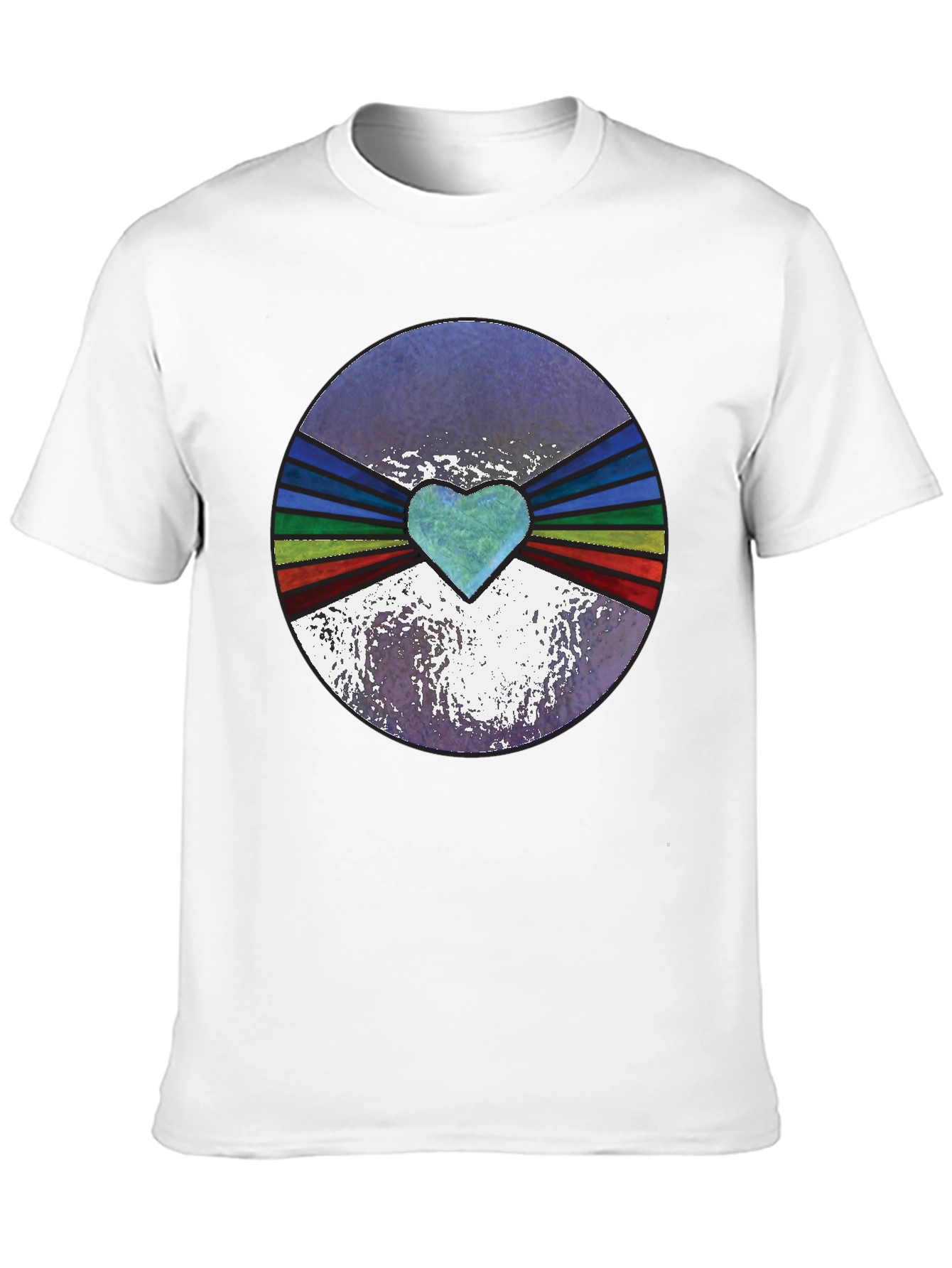 Retro Heartburst Graphic Tee - Black Cotton Blend