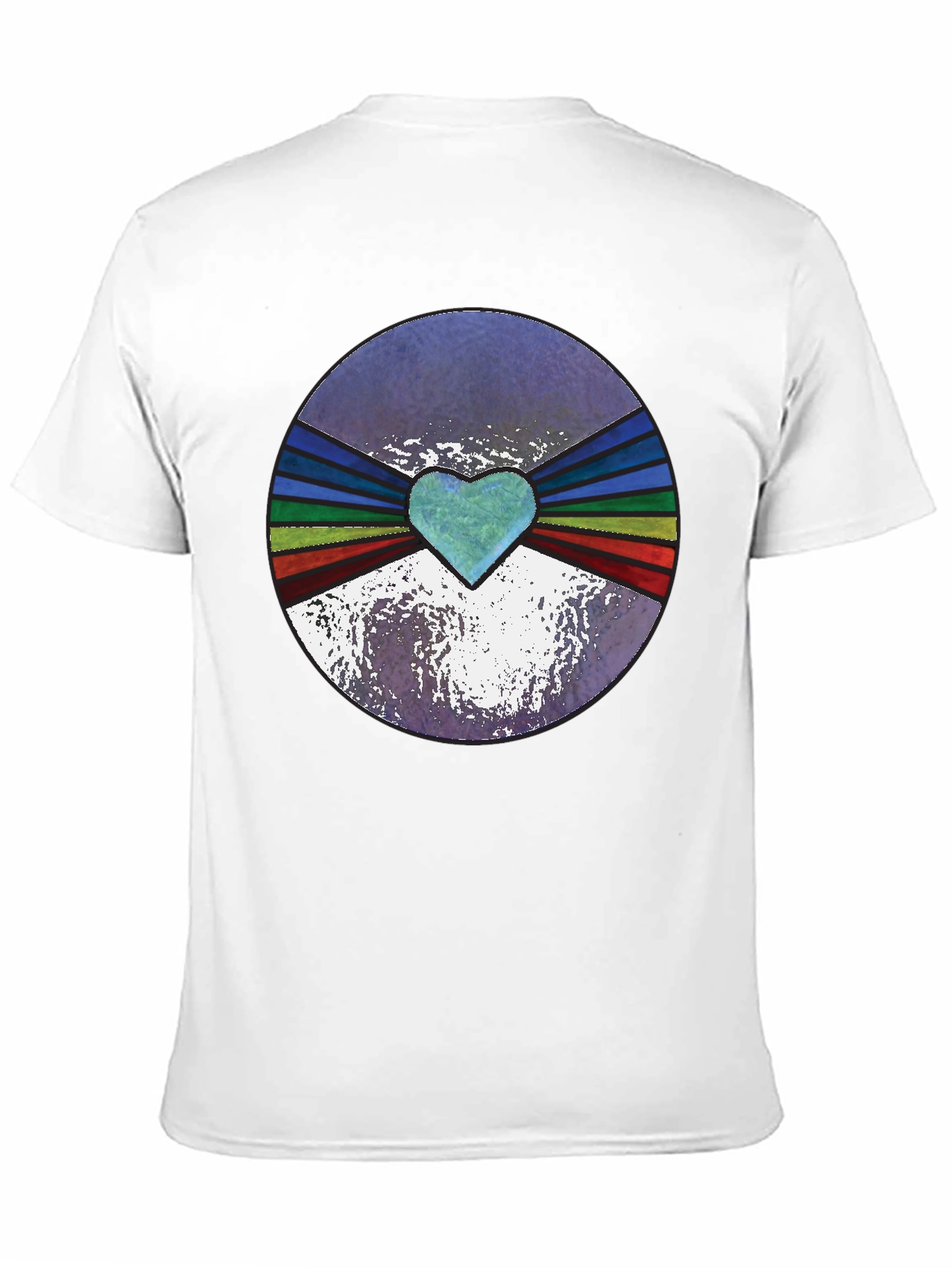 Retro Heartburst Graphic Tee - Black Cotton Blend