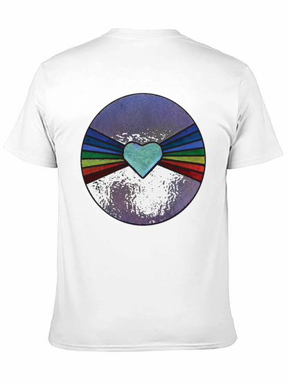 Retro Heartburst Graphic Tee - Black Cotton Blend