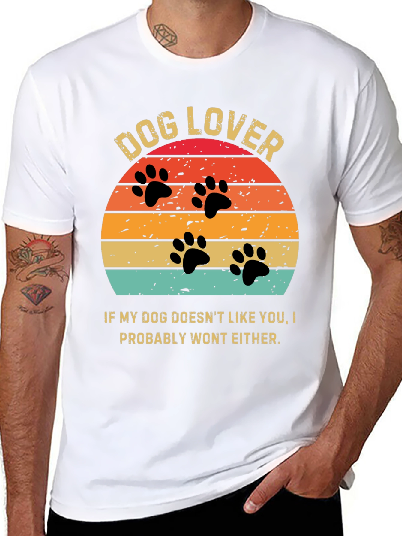 Dog Lover Sunset Graphic Tee