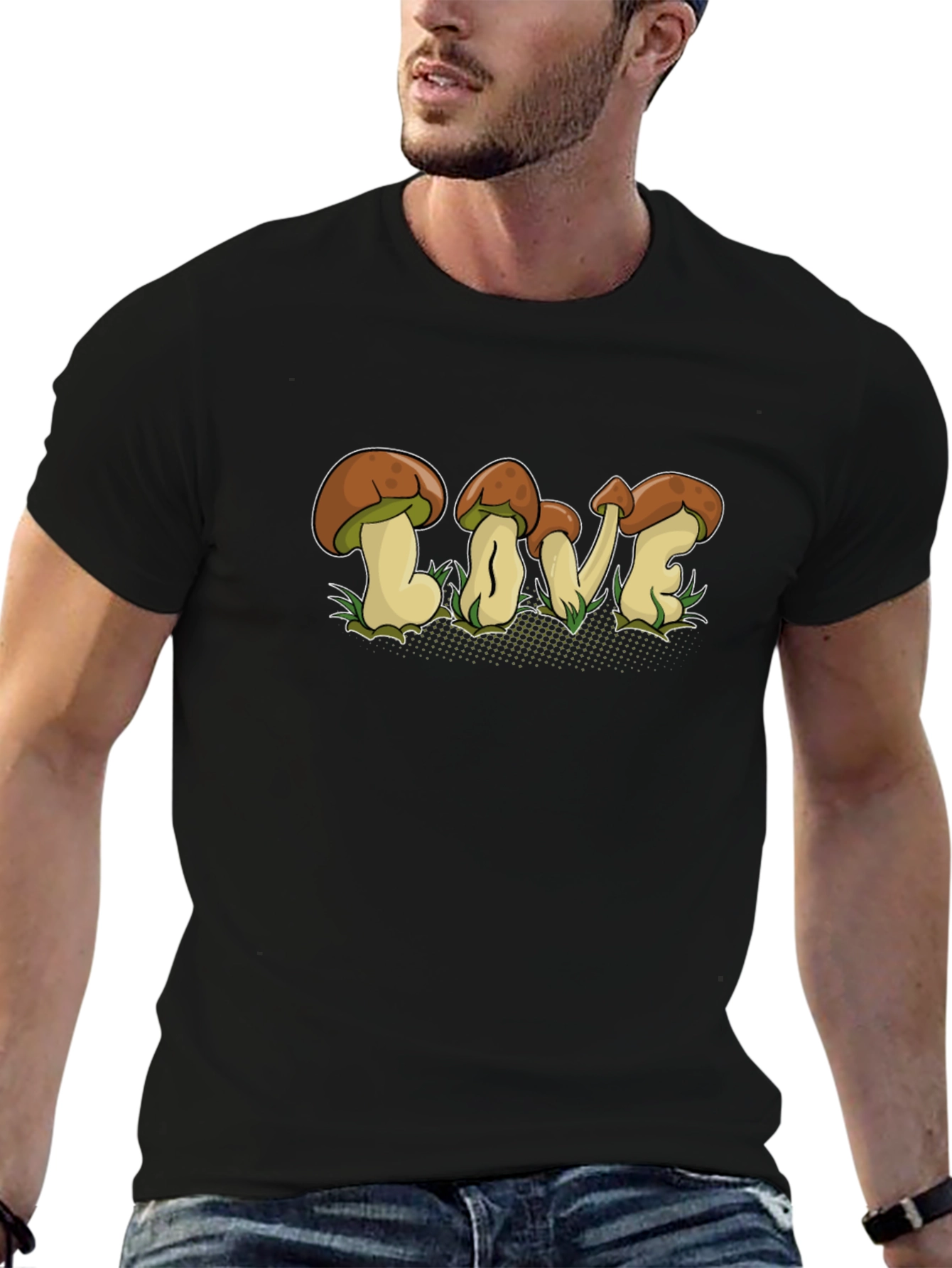 Mushroom LOVE Graphic T-Shirt - Fun Nature Tee