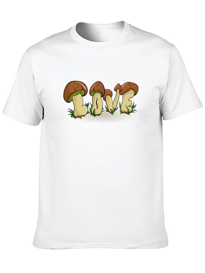 Mushroom LOVE Graphic T-Shirt - Fun Nature Tee