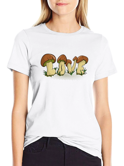 Mushroom LOVE Graphic T-Shirt - Fun Nature Tee