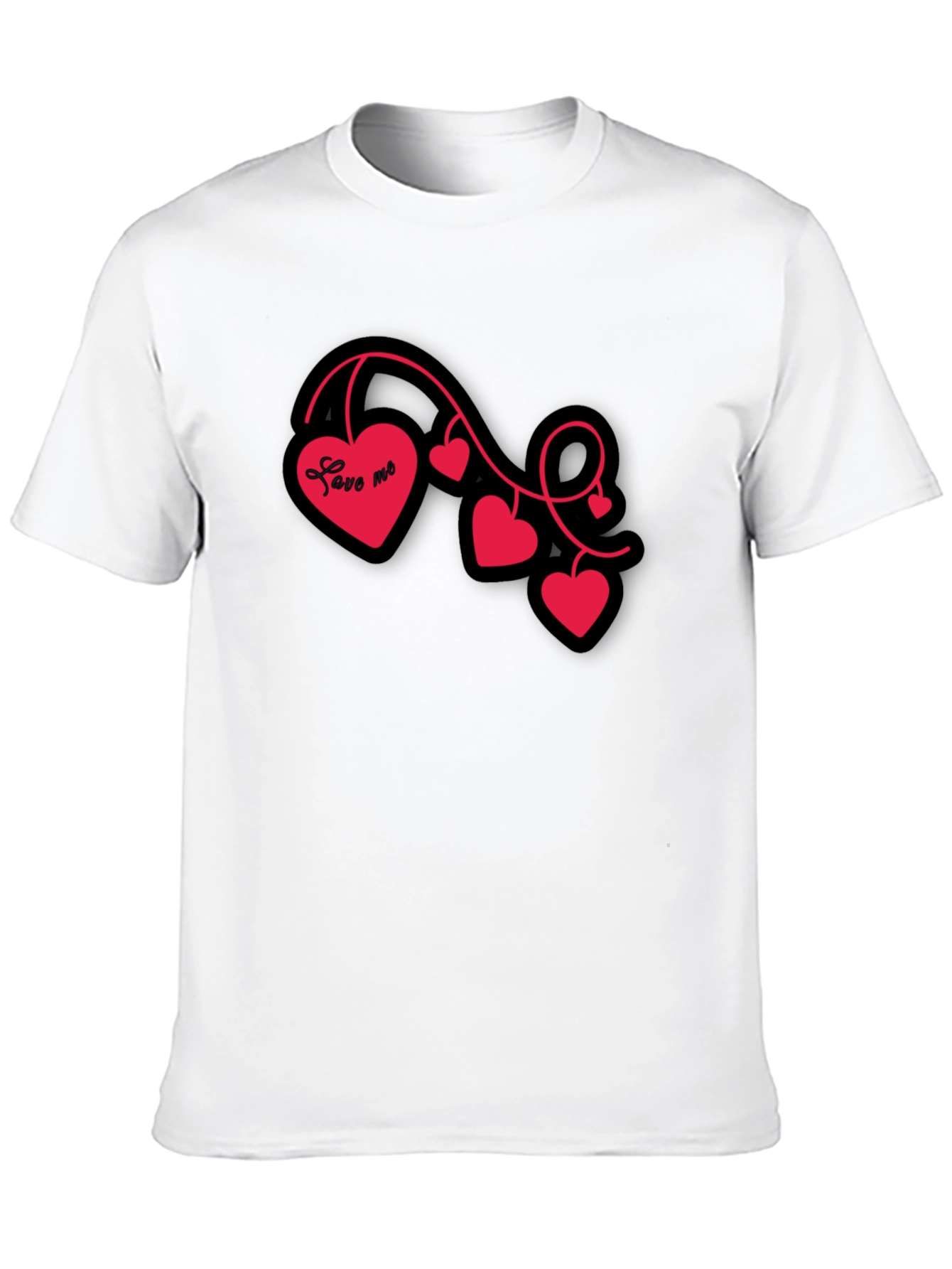 Love Me Heart Vine Graphic Tee - Black