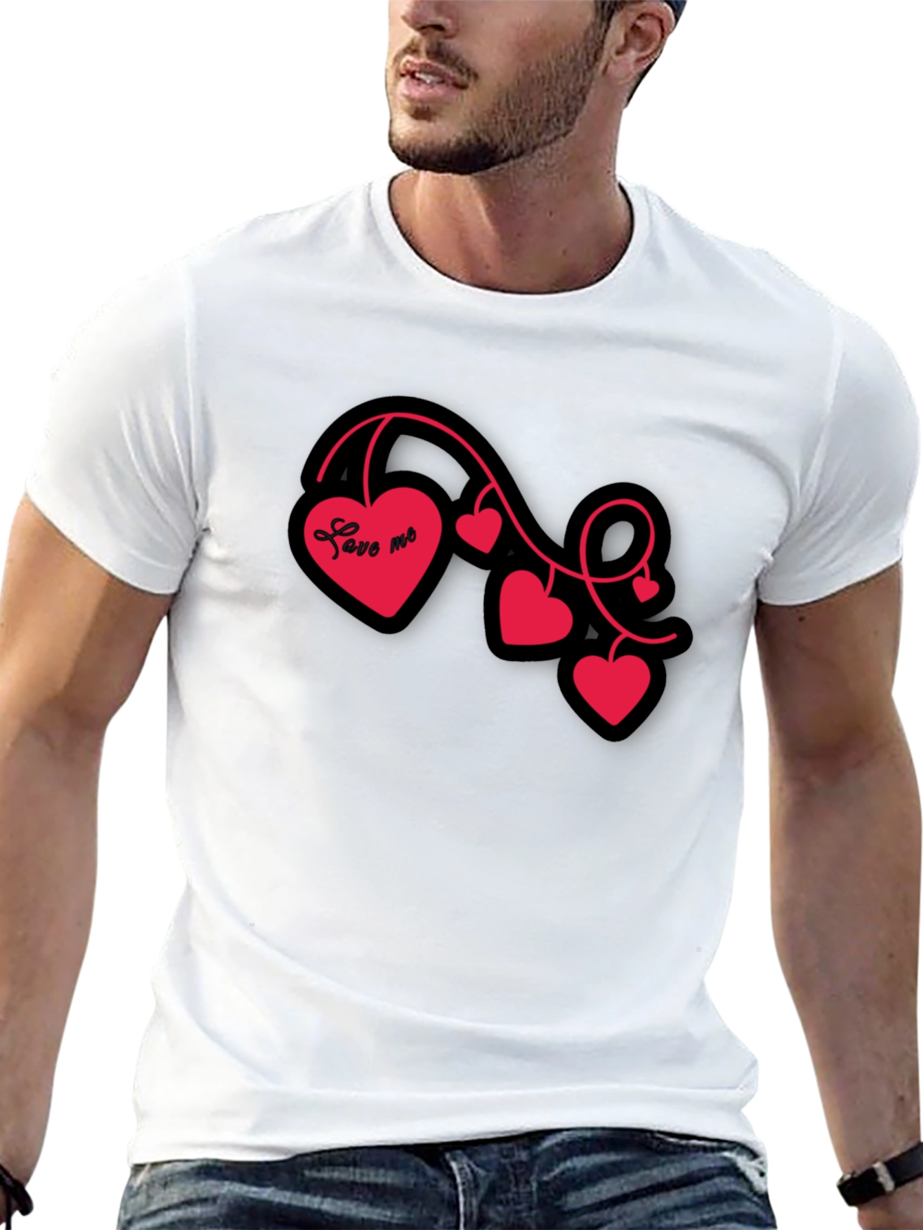 Love Me Heart Vine Graphic Tee - Black