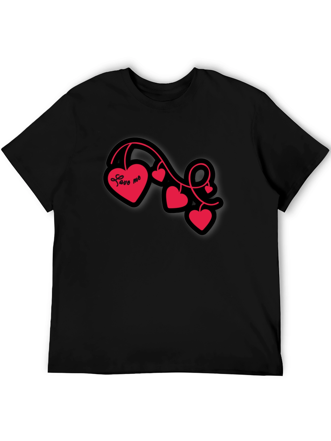 Love Me Heart Vine Graphic Tee - Black