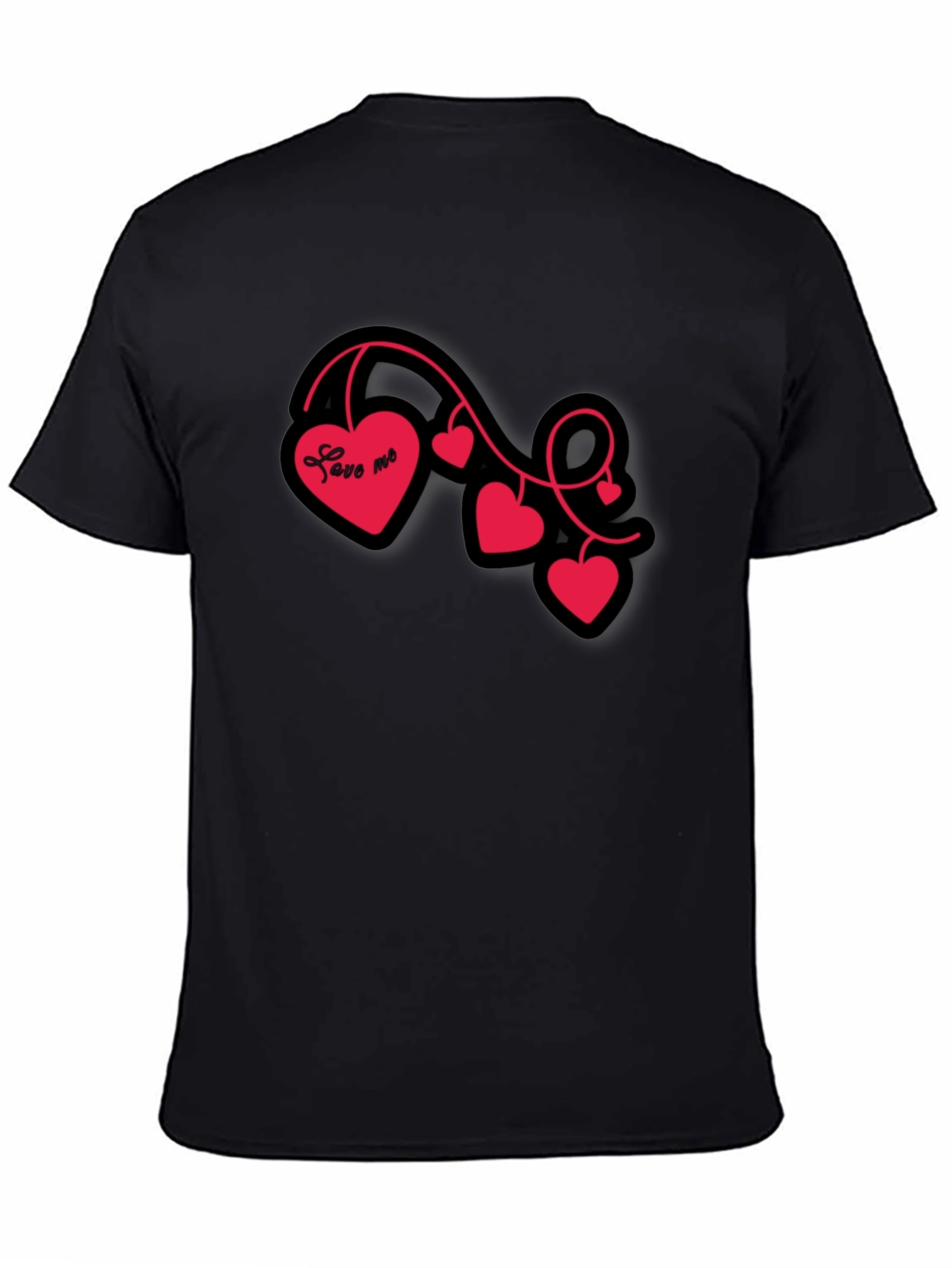 Love Me Heart Vine Graphic Tee - Black