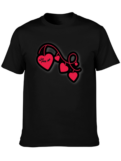 Love Me Heart Vine Graphic Tee - Black