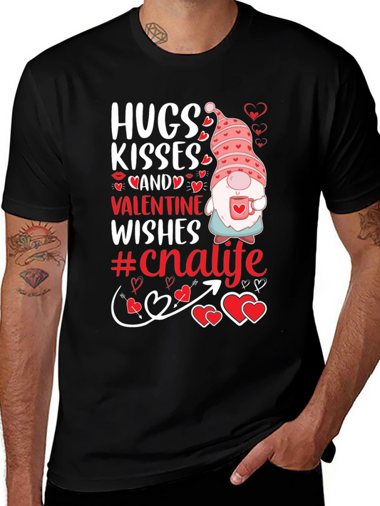 Hugs Kisses Valentine Gnome T-Shirt