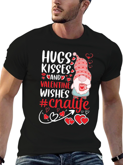Hugs Kisses Valentine Gnome T-Shirt