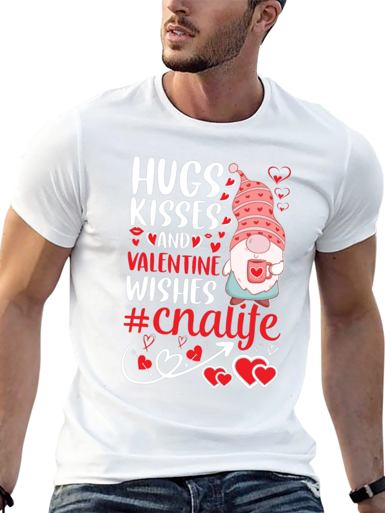 Hugs Kisses Valentine Gnome T-Shirt