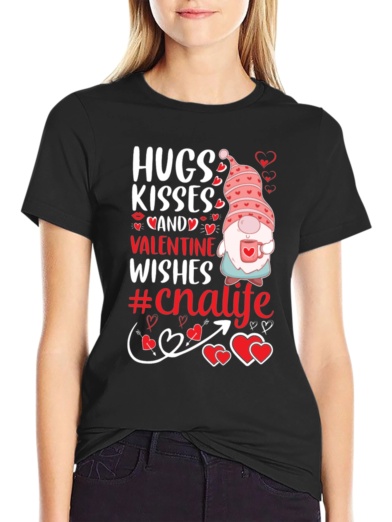 Hugs Kisses Valentine Gnome T-Shirt