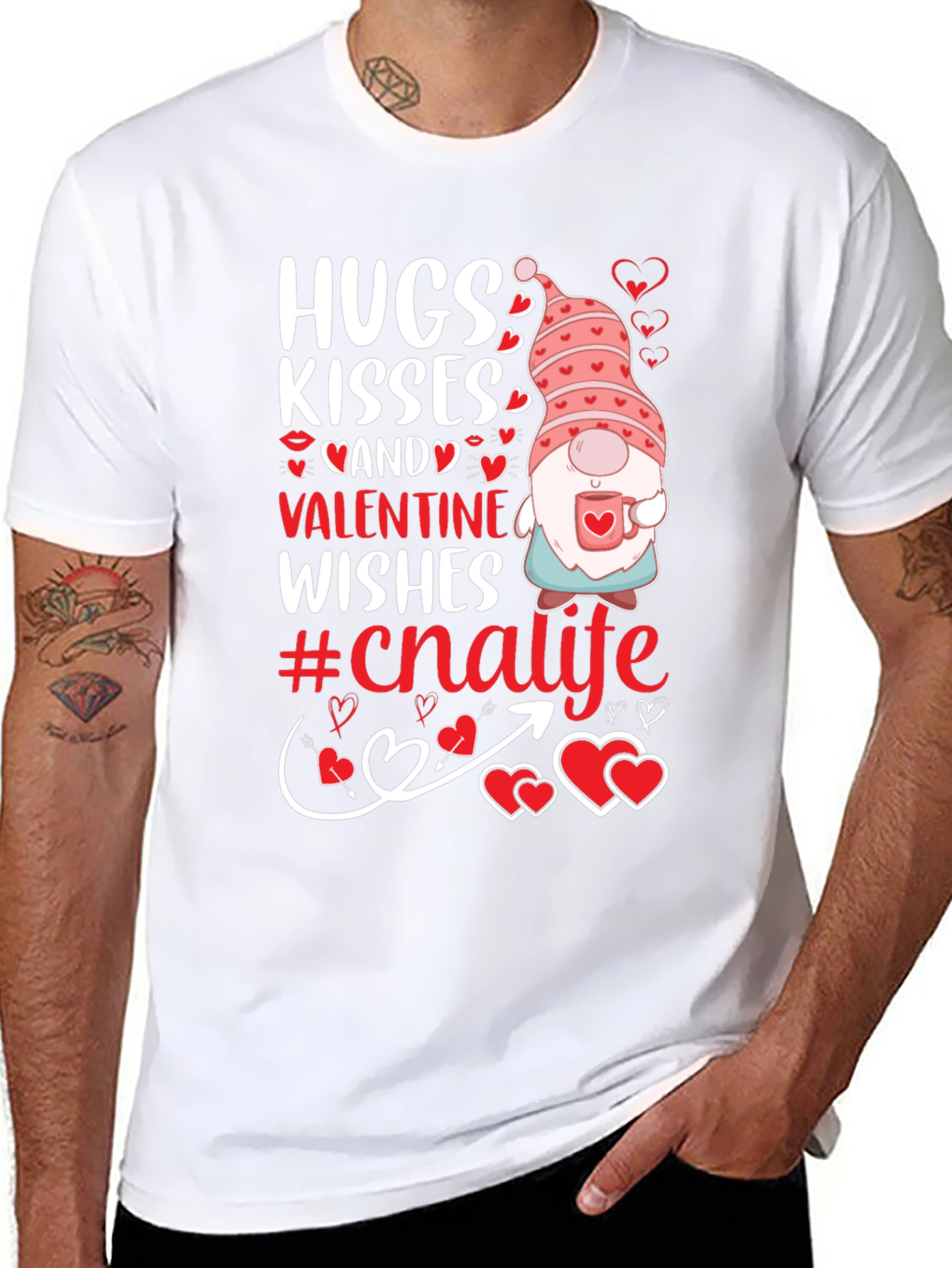 Hugs Kisses Valentine Gnome T-Shirt