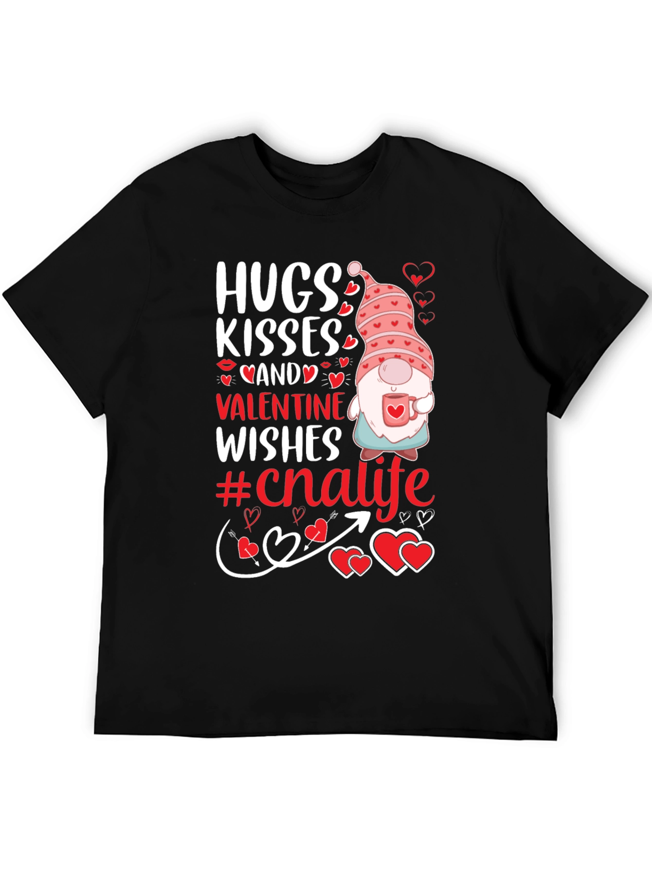 Hugs Kisses Valentine Gnome T-Shirt