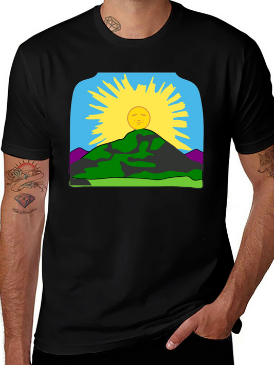 Sunrise Mountain Graphic Tee - Black Casual Shirt