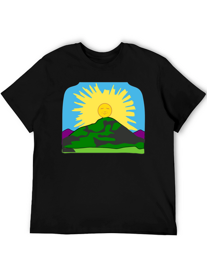Sunrise Mountain Graphic Tee - Black Casual Shirt