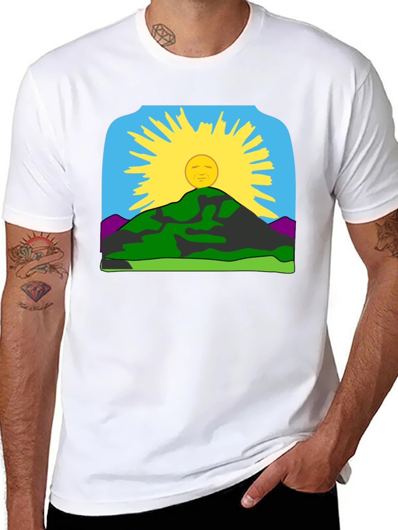 Sunrise Mountain Graphic Tee - Black Casual Shirt