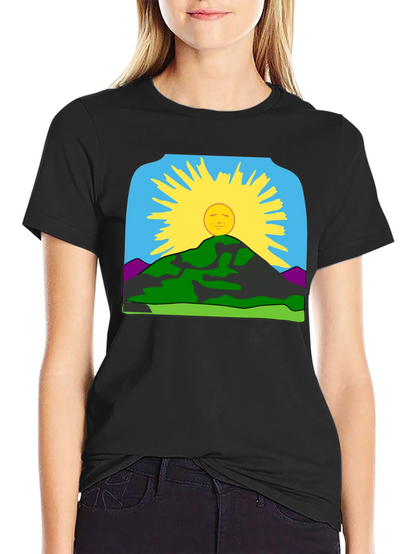 Sunrise Mountain Graphic Tee - Black Casual Shirt