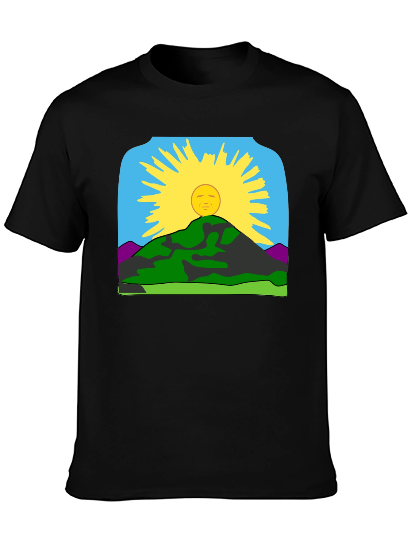 Sunrise Mountain Graphic Tee - Black Casual Shirt