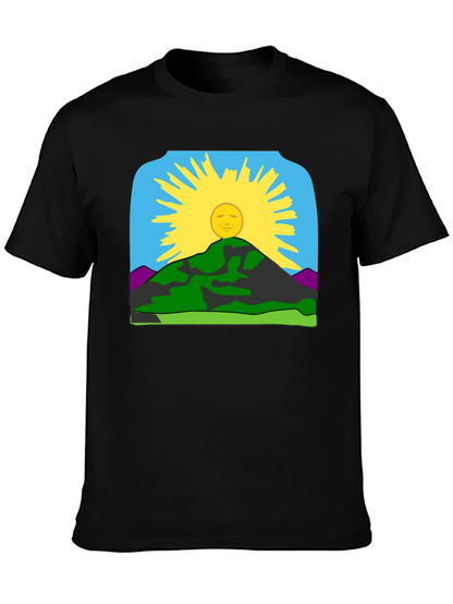 Sunrise Mountain Graphic Tee - Black Casual Shirt