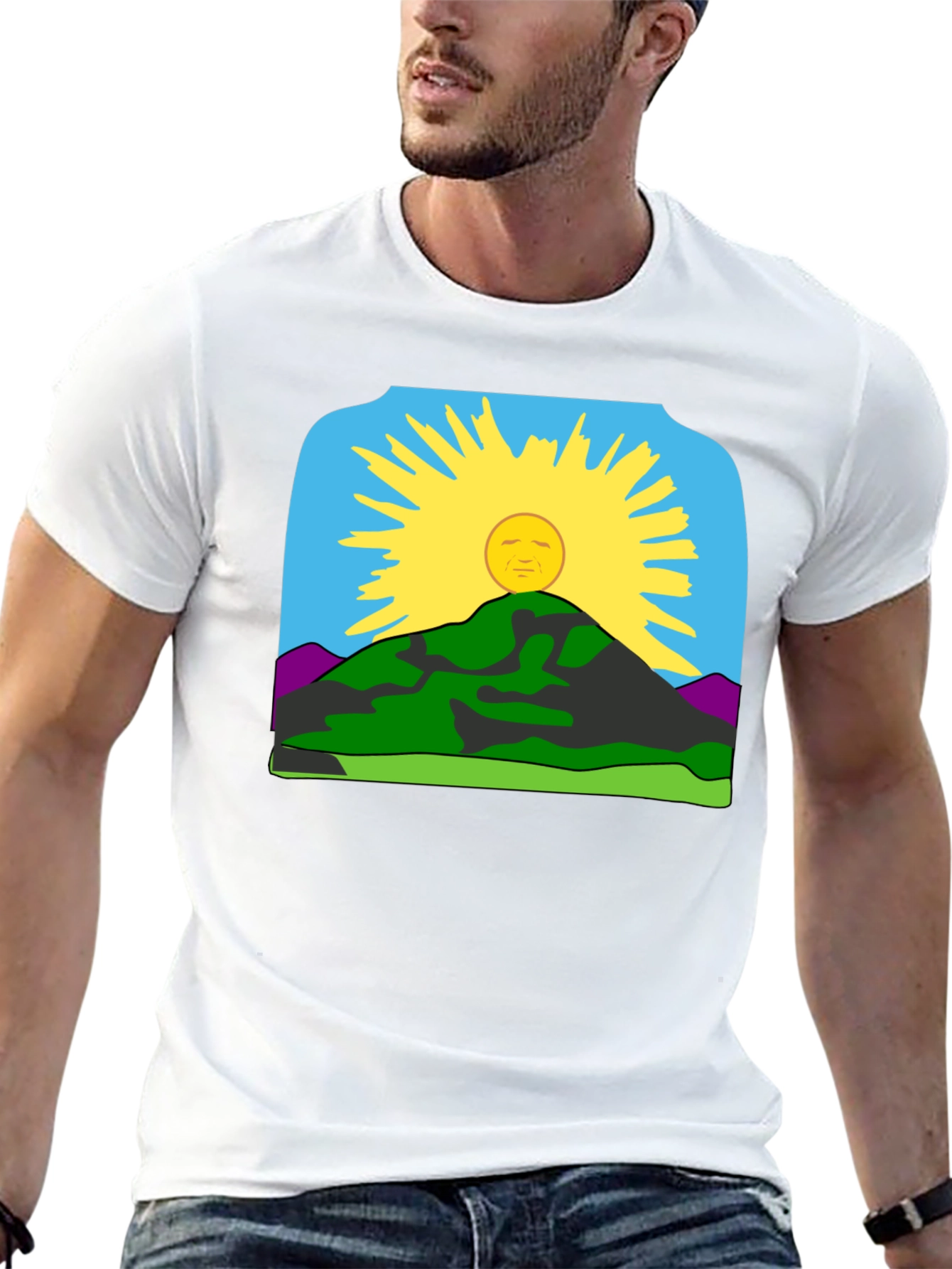 Sunrise Mountain Graphic Tee - Black Casual Shirt