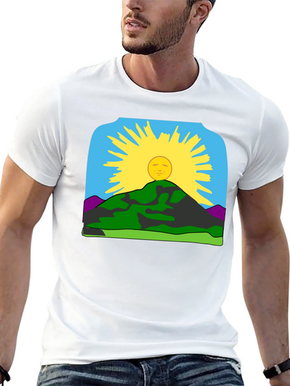 Sunrise Mountain Graphic Tee - Black Casual Shirt