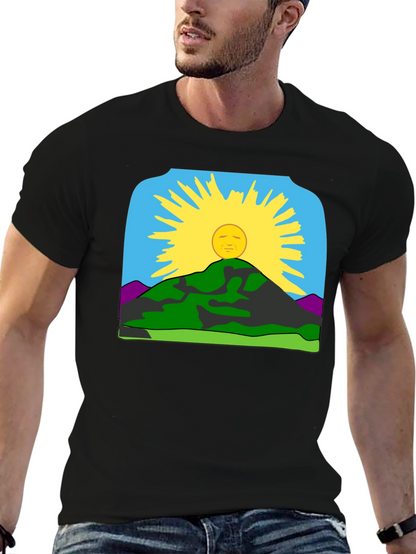 Sunrise Mountain Graphic Tee - Black Casual Shirt