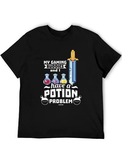 Gaming Buddies Potion Problem Black T-Shirt