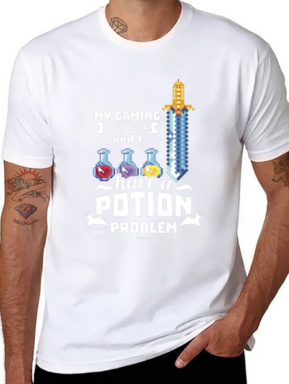 Gaming Buddies Potion Problem Black T-Shirt
