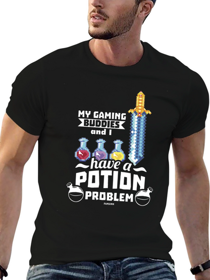Gaming Buddies Potion Problem Black T-Shirt