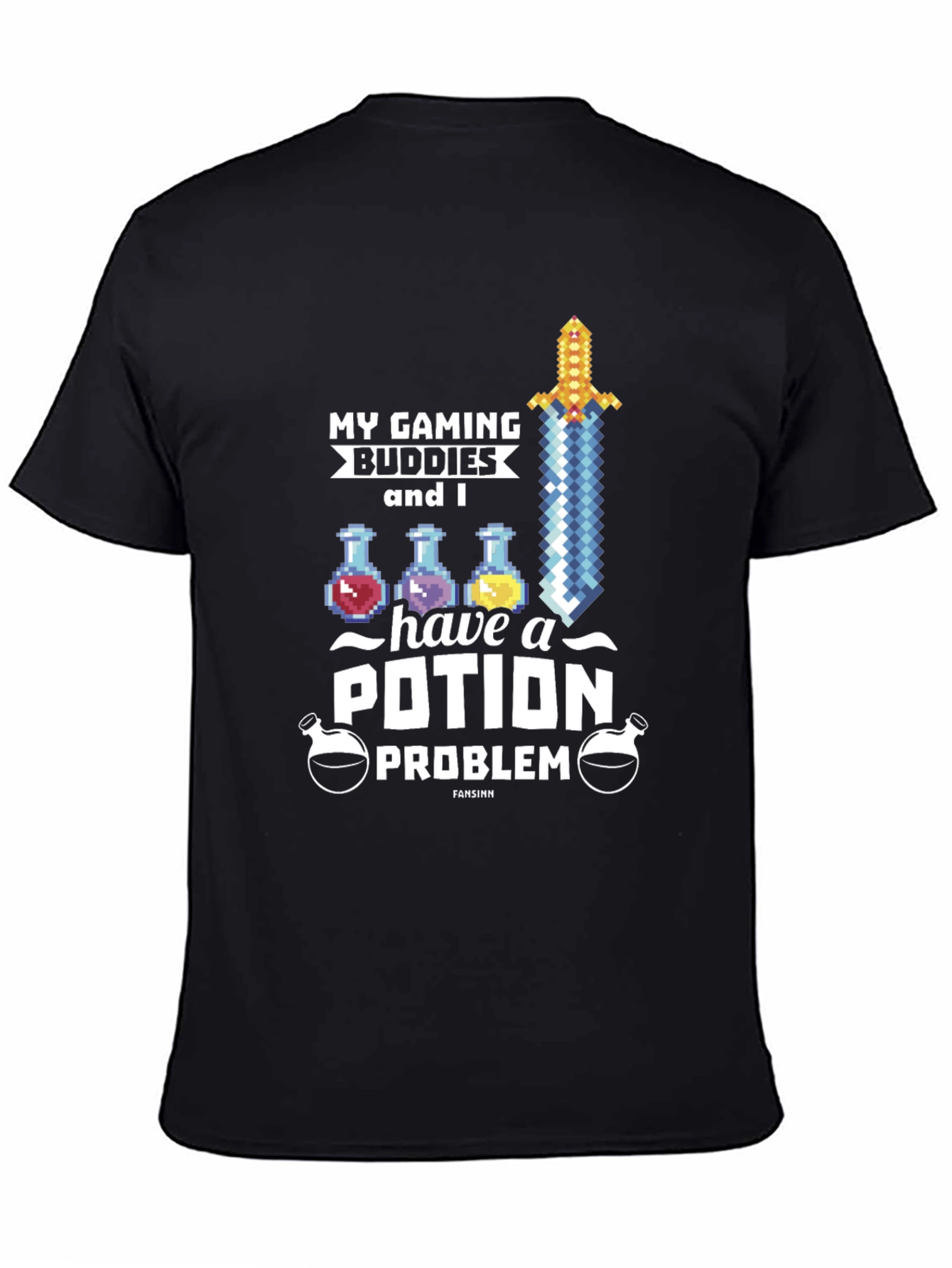 Gaming Buddies Potion Problem Black T-Shirt