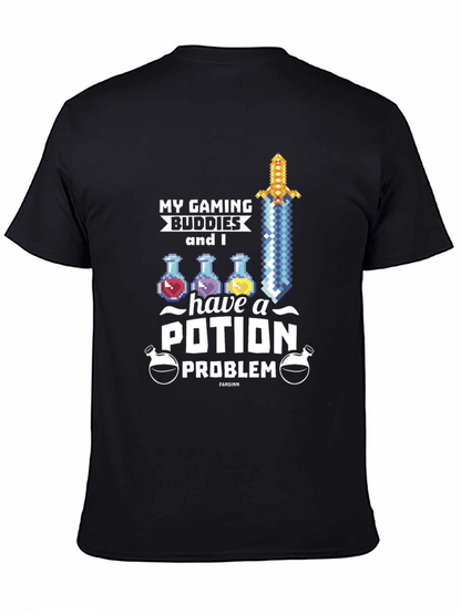 Gaming Buddies Potion Problem Black T-Shirt