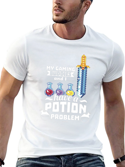 Gaming Buddies Potion Problem Black T-Shirt