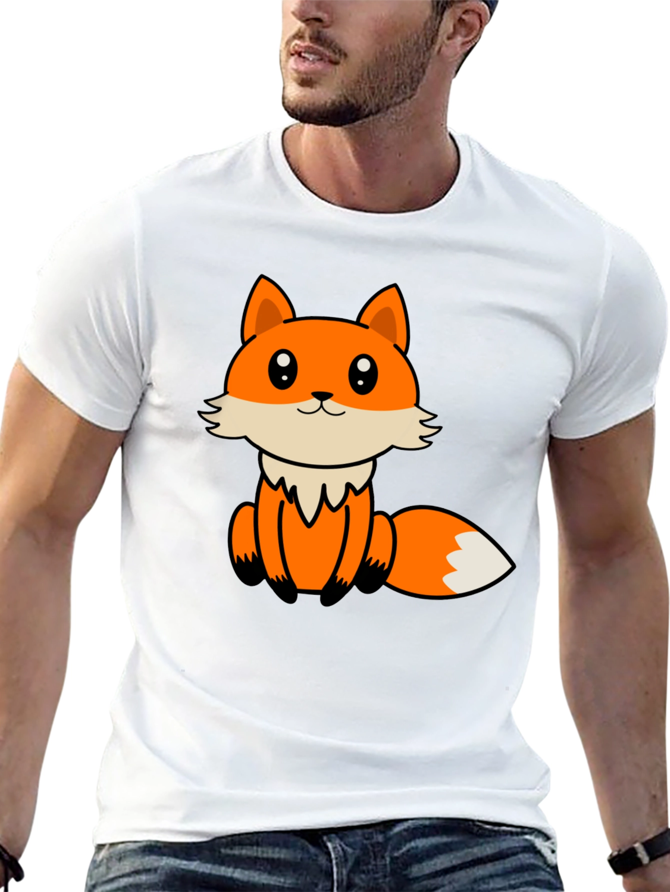 Cute Cartoon Fox Graphic T-Shirt
