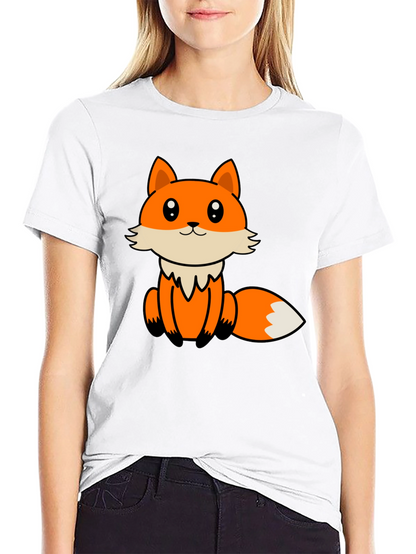 Cute Cartoon Fox Graphic T-Shirt