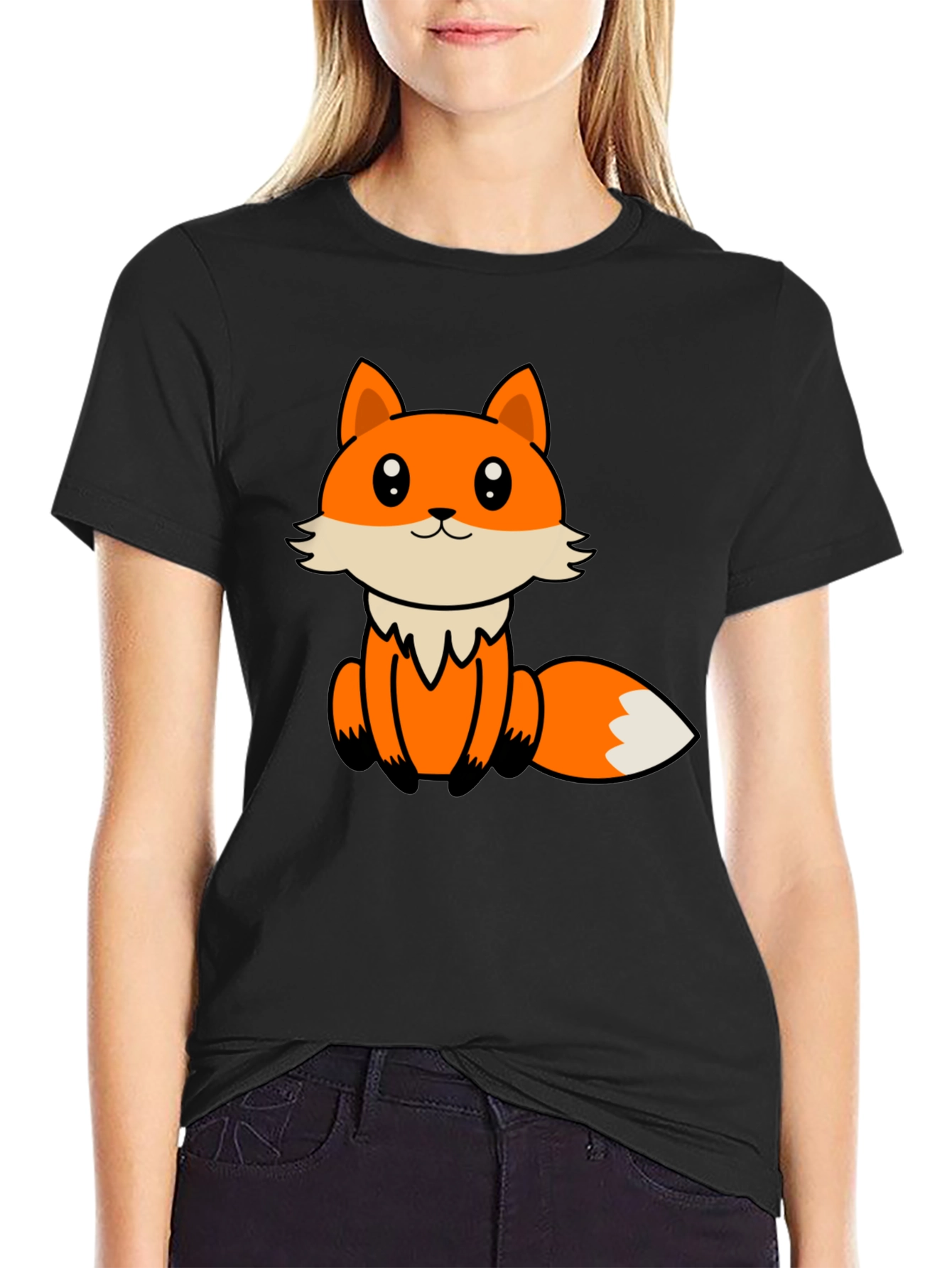 Cute Cartoon Fox Graphic T-Shirt